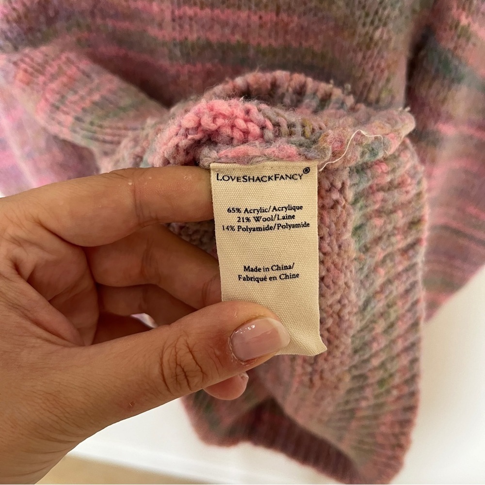 Loveshackfancy Aquarius Pullover Pink Striped Kni… - image 6